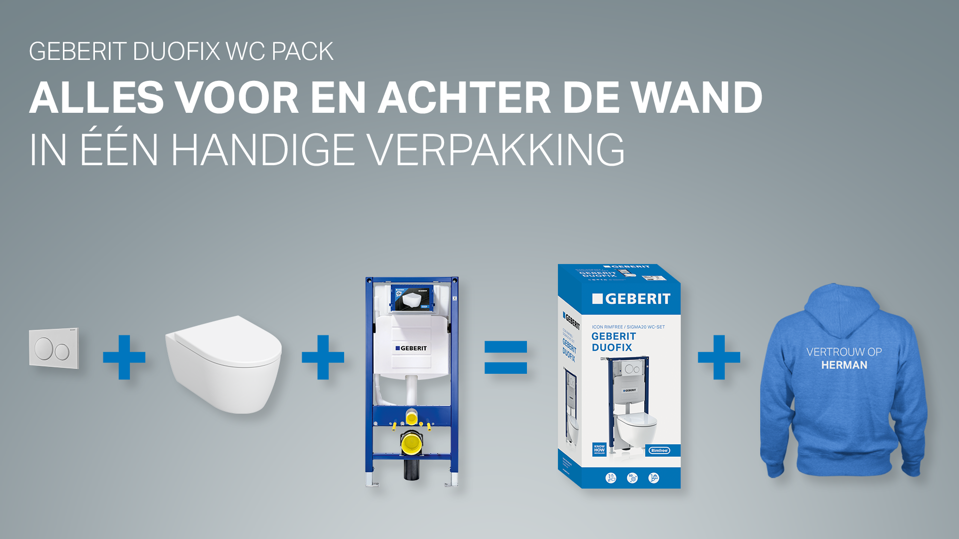 Gratis gepersonaliseerde trui bij aankoop van een Duofix WC pack